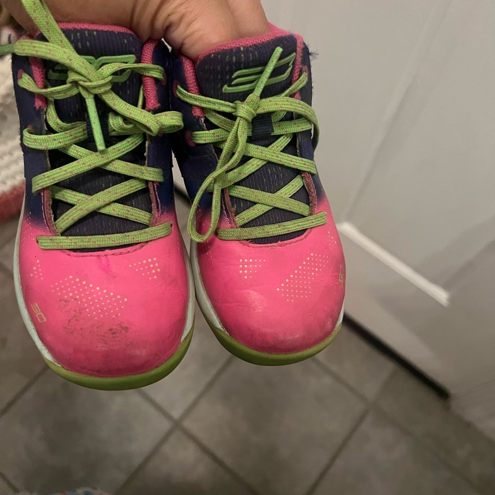 Kids Pink and Green Athletic Shoes